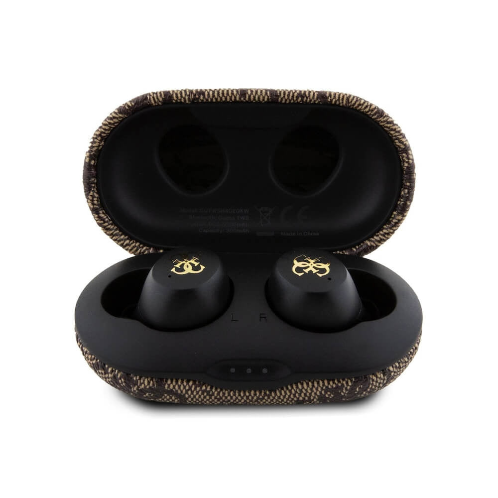 Handsfree Bluetooth Guess 4G Metal, TWS, Brun