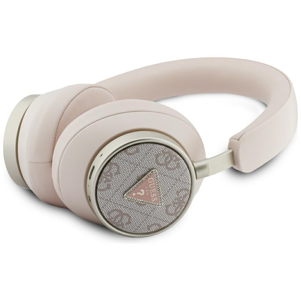 Handsfree Bluetooth Guess 4G Gold Triangle Logo, A2DP, Rosa