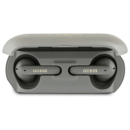 Handsfree Bluetooth Guess Elongated Metallic Printed Logo, TWS, Grå