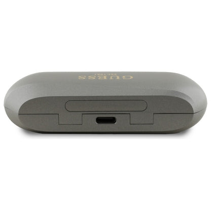 Handsfree Bluetooth Guess Elongated Metallic Printed Logo, TWS, Grå