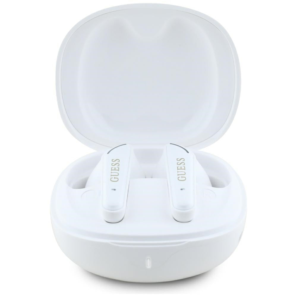 Handsfree Bluetooth Guess Flat Classic Logo Electroplated, TWS, Hvit
