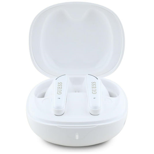 Handsfree Bluetooth Guess Flat Classic Logo Electroplated, TWS, Hvit