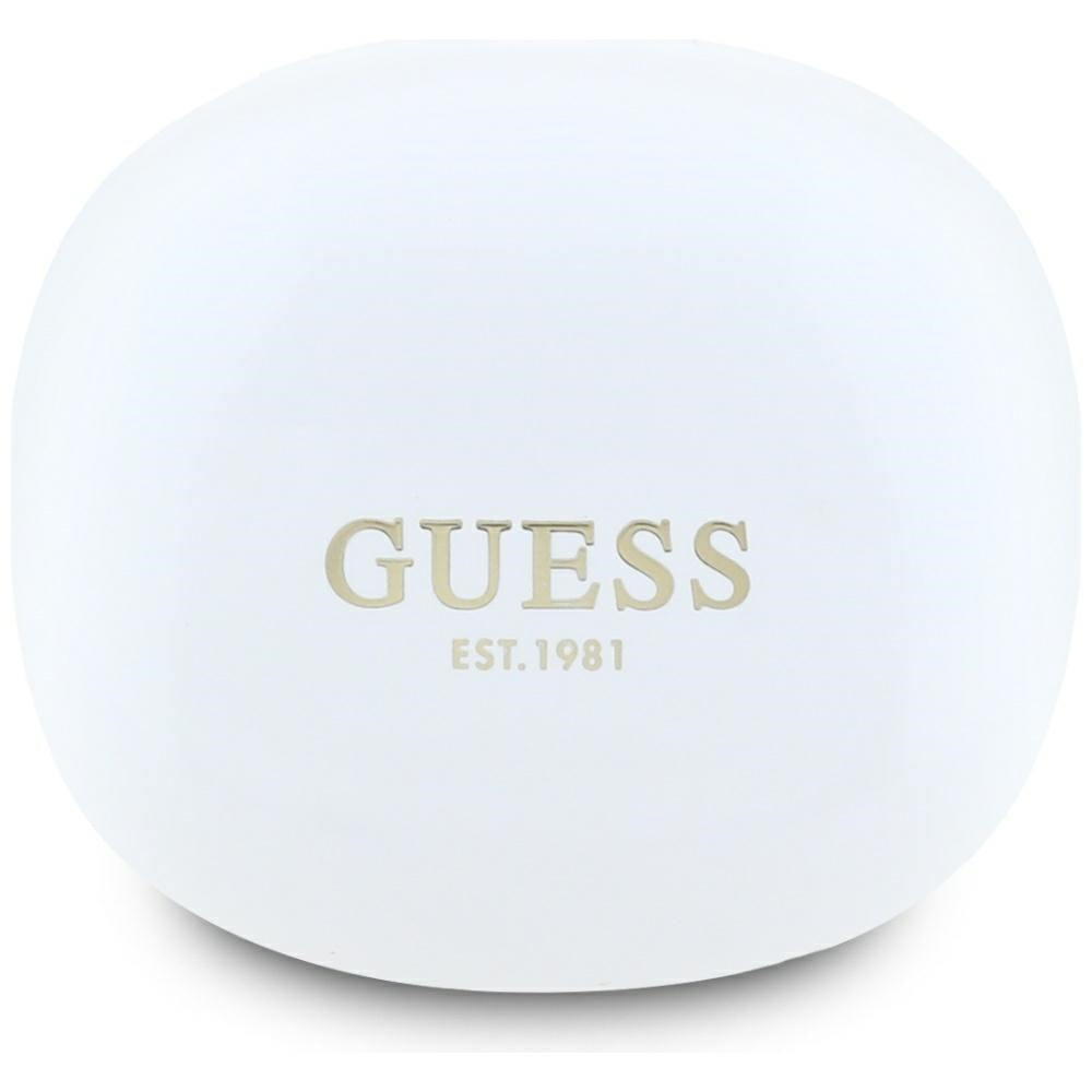 Handsfree Bluetooth Guess Flat Classic Logo Electroplated, TWS, Hvit