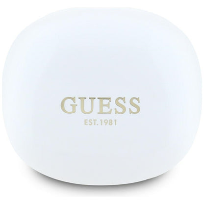 Handsfree Bluetooth Guess Flat Classic Logo Electroplated, TWS, Hvit