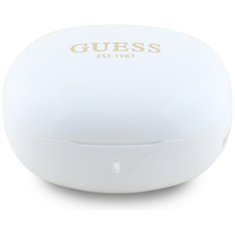 Handsfree Bluetooth Guess Flat Classic Logo Electroplated, TWS, Hvit