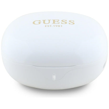 Handsfree Bluetooth Guess Flat Classic Logo Electroplated, TWS, Hvit