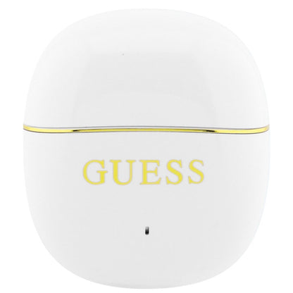 Handsfree Bluetooth Guess Glossy Gold Line Classic, TWS, Hvit