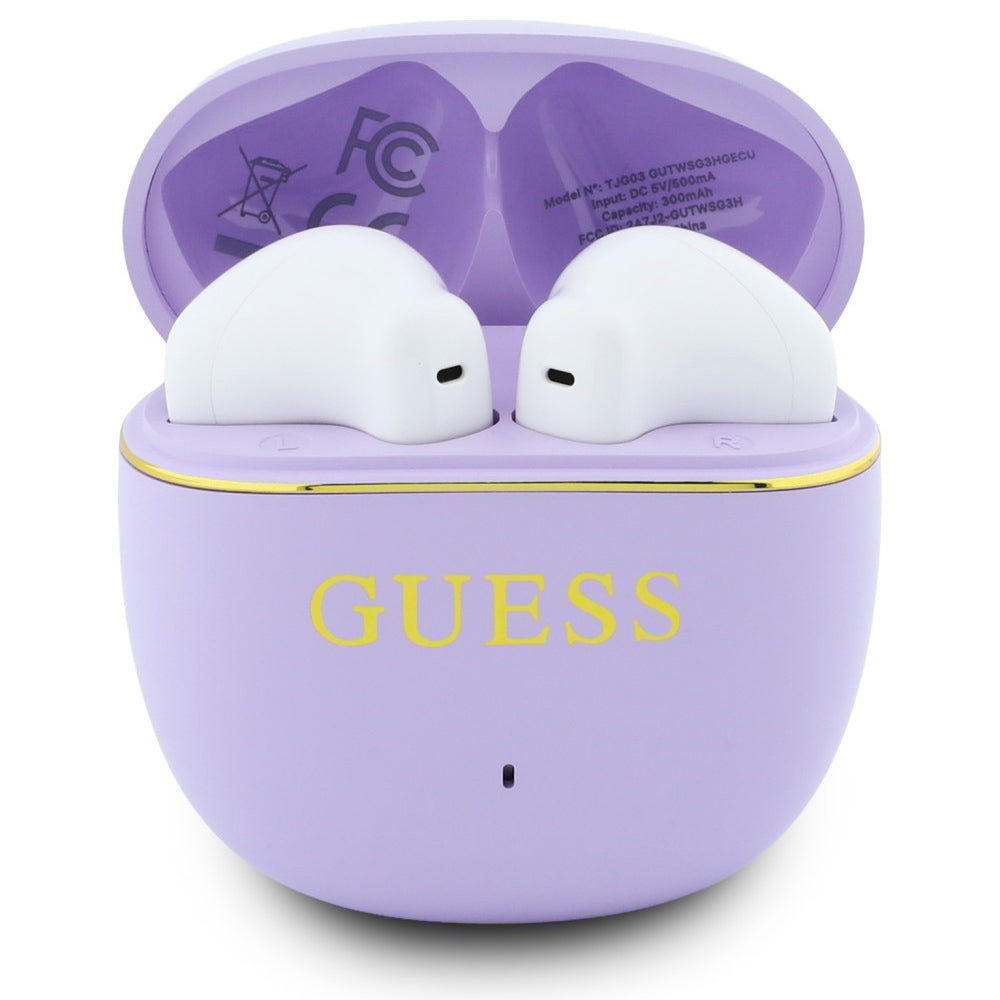 Handsfree Bluetooth Guess Glossy Gold Line Classic, TWS, Lilla