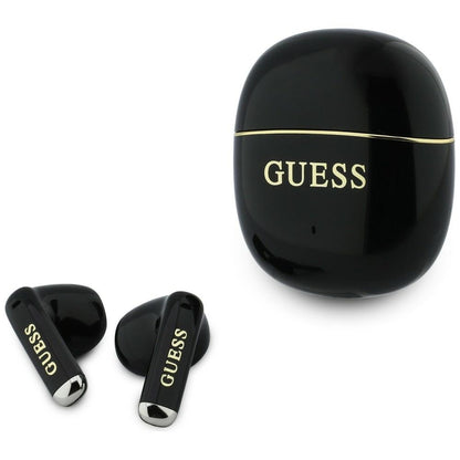 Handsfree Bluetooth Guess Glossy Gold Line Classic, TWS, Svart