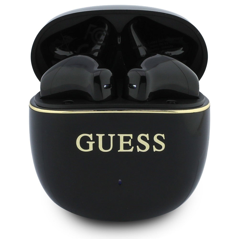 Handsfree Bluetooth Guess Glossy Gold Line Classic, TWS, Svart