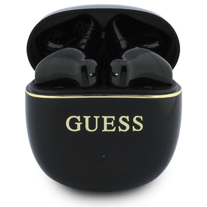 Handsfree Bluetooth Guess Glossy Gold Line Classic, TWS, Svart