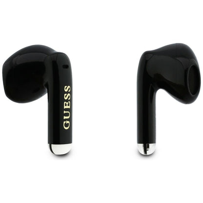 Handsfree Bluetooth Guess Glossy Gold Line Classic, TWS, Svart