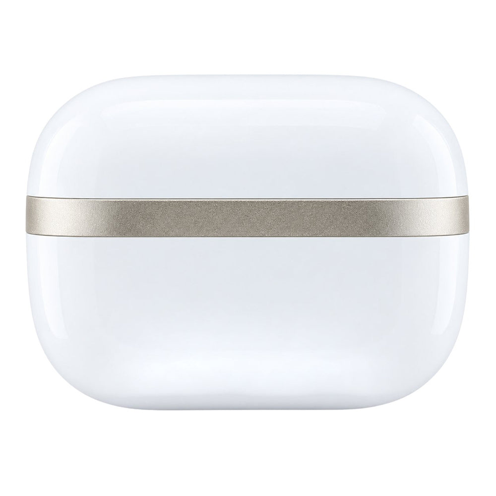 Guess Bluetooth-håndfrie ørepropper Glossy Gold Line Printed Classic Logo, TWS, hvite