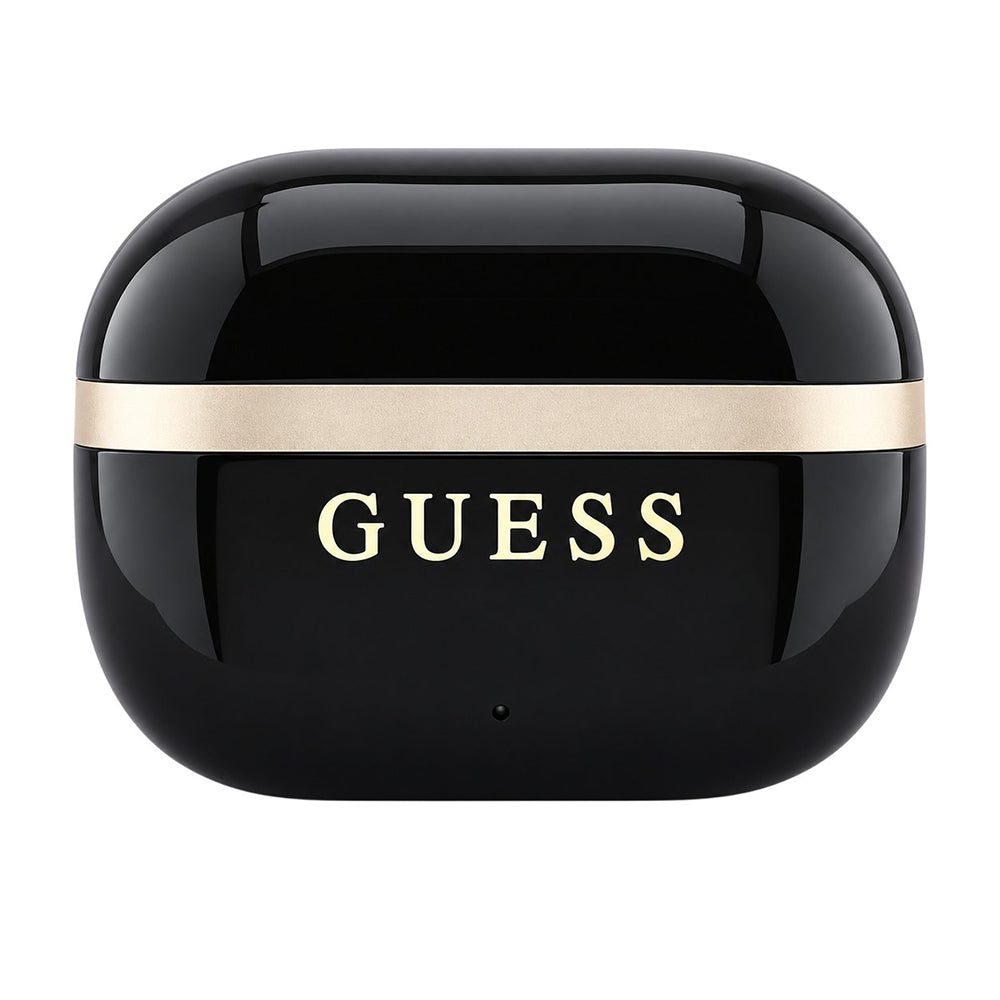Guess Glossy Gold Line Printed Classic Logo Bluetooth-håndfrie ørepropper, TWS, svart