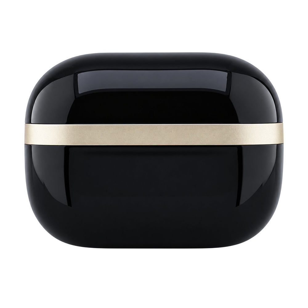 Guess Glossy Gold Line Printed Classic Logo Bluetooth-håndfrie ørepropper, TWS, svart