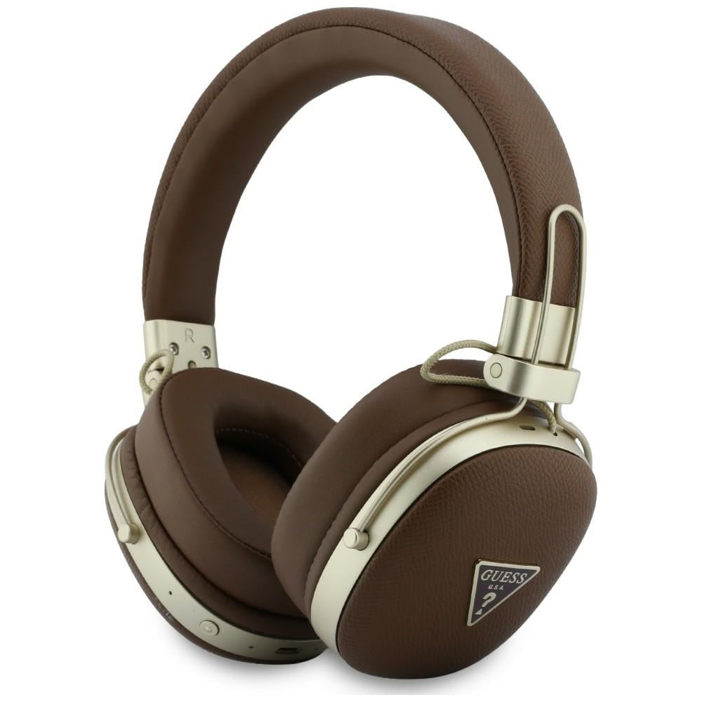 Handsfree Bluetooth Guess Grained Triangle Logo, A2DP, Brun