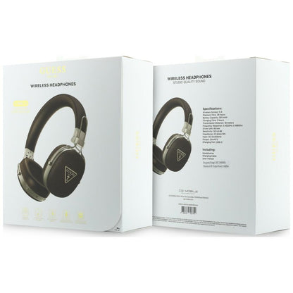 Handsfree Bluetooth Guess Grained Triangle Logo, A2DP, Brun