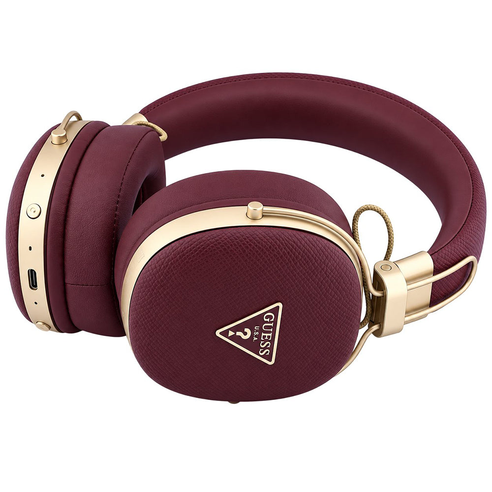 Guess Grained Triangle Logo Bluetooth-håndfri, A2DP, burgunderrød