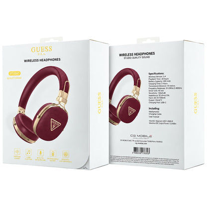 Guess Grained Triangle Logo Bluetooth-håndfri, A2DP, burgunderrød