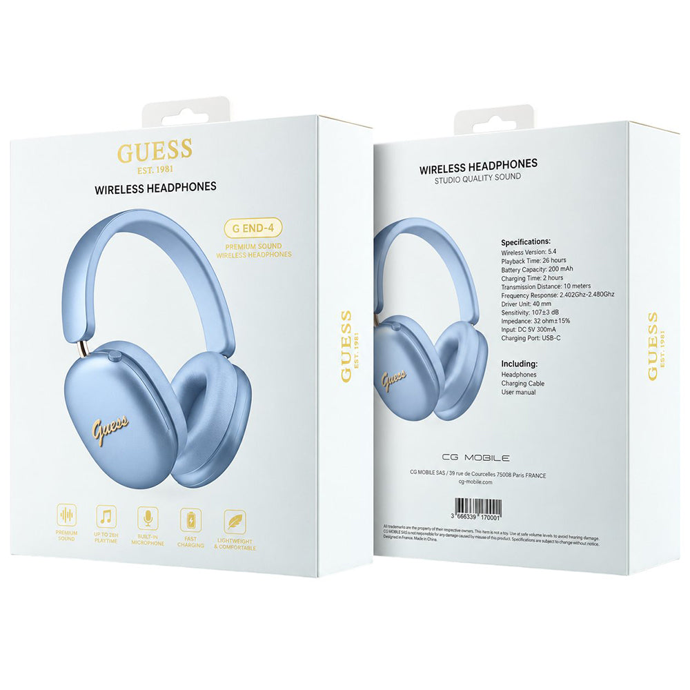 Guess Metal Script Logo Bluetooth-håndfri, A2DP, blå