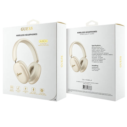 Guess Metal Script Logo Bluetooth-håndfri, A2DP, beige