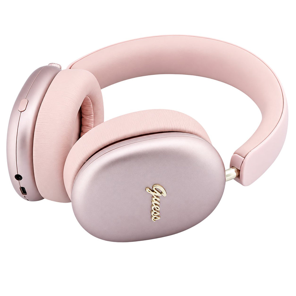 Guess Metal Script Logo Bluetooth-håndfrisett, A2DP, rosa