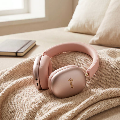 Guess Metal Script Logo Bluetooth-håndfrisett, A2DP, rosa