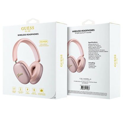 Guess Metal Script Logo Bluetooth-håndfrisett, A2DP, rosa