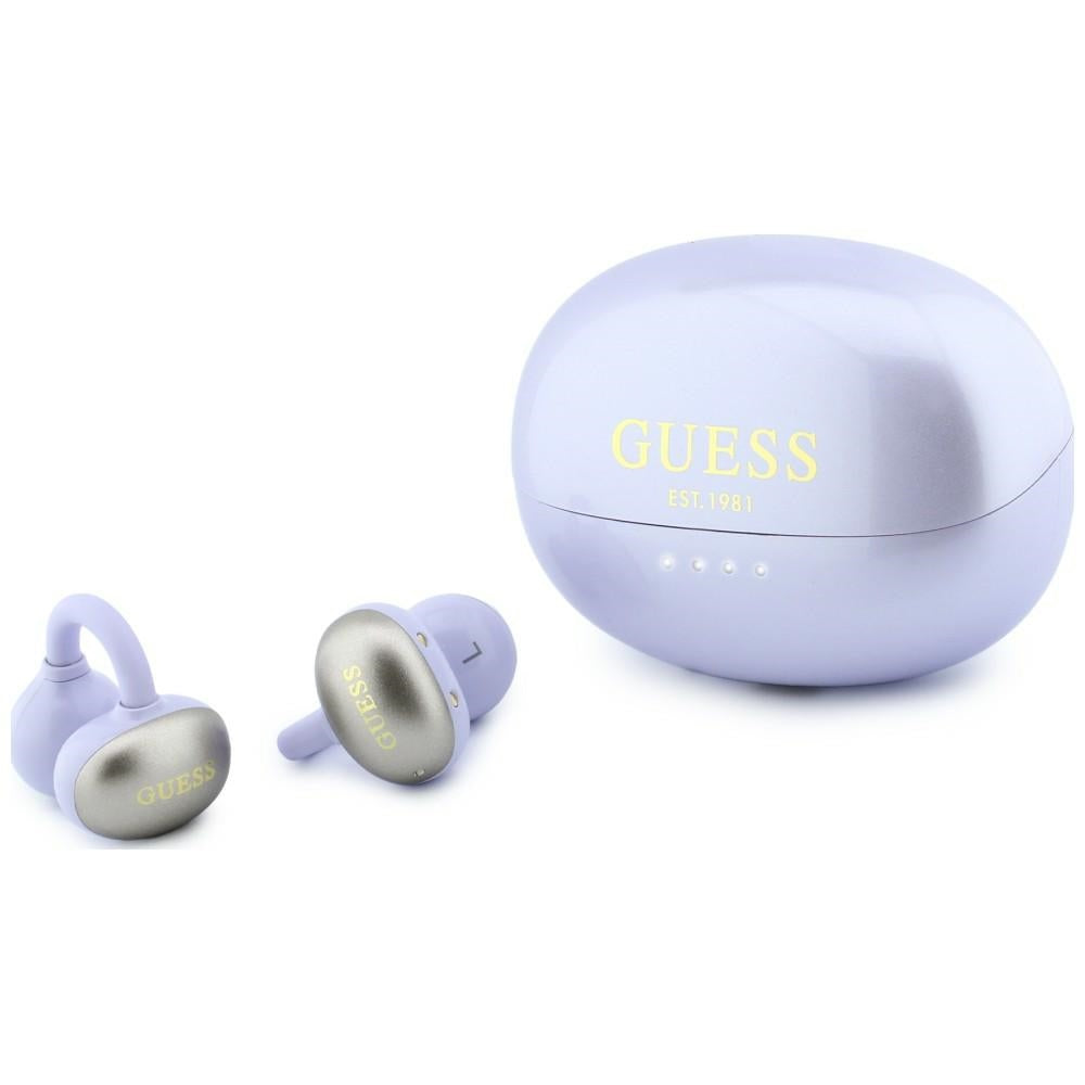 Handsfree Bluetooth Guess Metallisk Finish Elektropolerte Deler Klassisk, TWS, Lilla