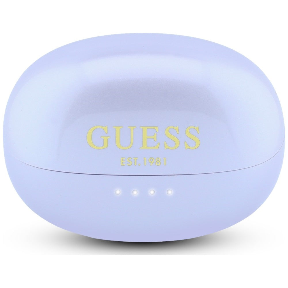 Handsfree Bluetooth Guess Metallisk Finish Elektropolerte Deler Klassisk, TWS, Lilla