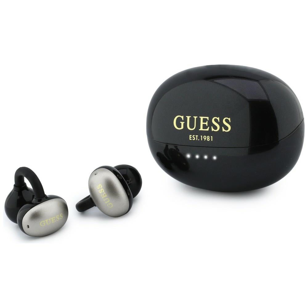 Handsfree Bluetooth Guess Metallisk Finish Elektropolerte Deler Klassisk, TWS, Svart