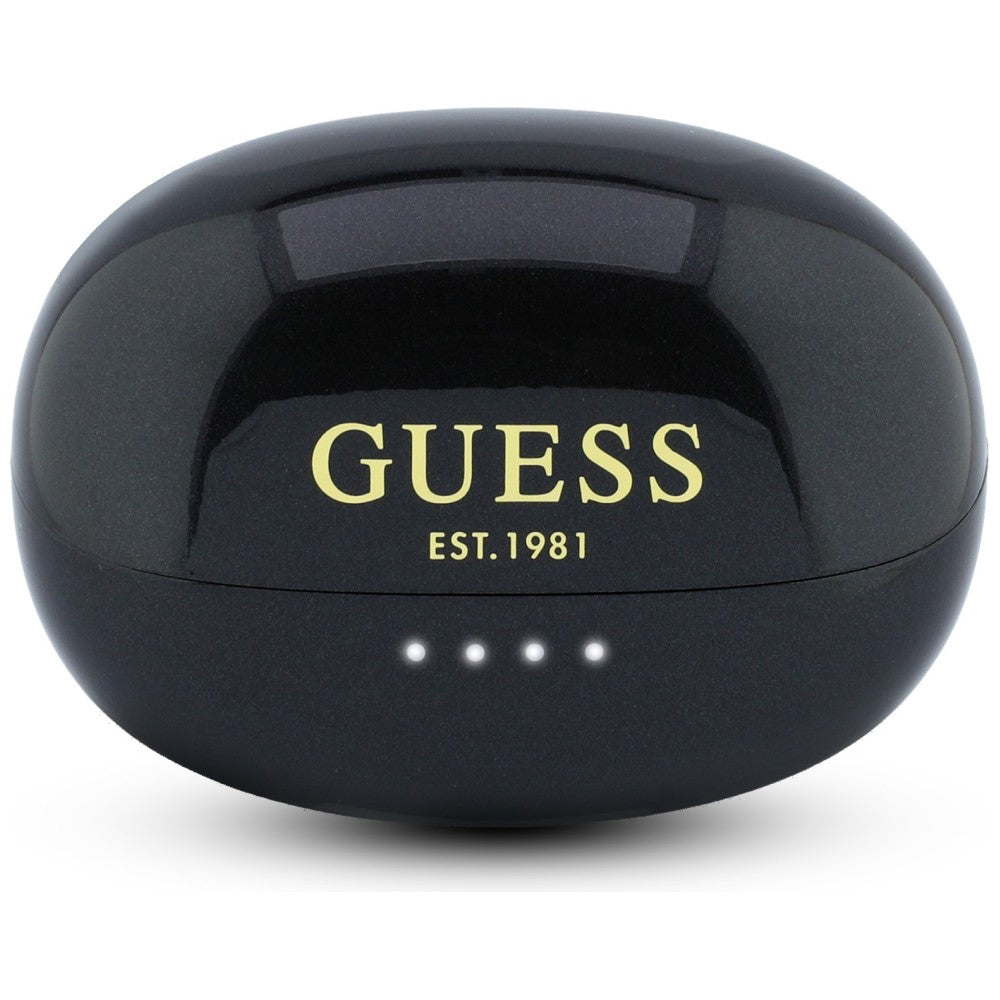 Handsfree Bluetooth Guess Metallisk Finish Elektropolerte Deler Klassisk, TWS, Svart