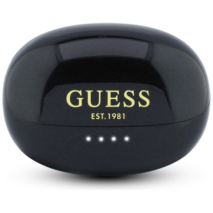 Handsfree Bluetooth Guess Metallisk Finish Elektropolerte Deler Klassisk, TWS, Svart