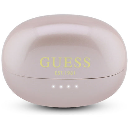 Handsfree Bluetooth Guess Metallisk Finish Elektropletterte Deler Klassisk, TWS, Rosa