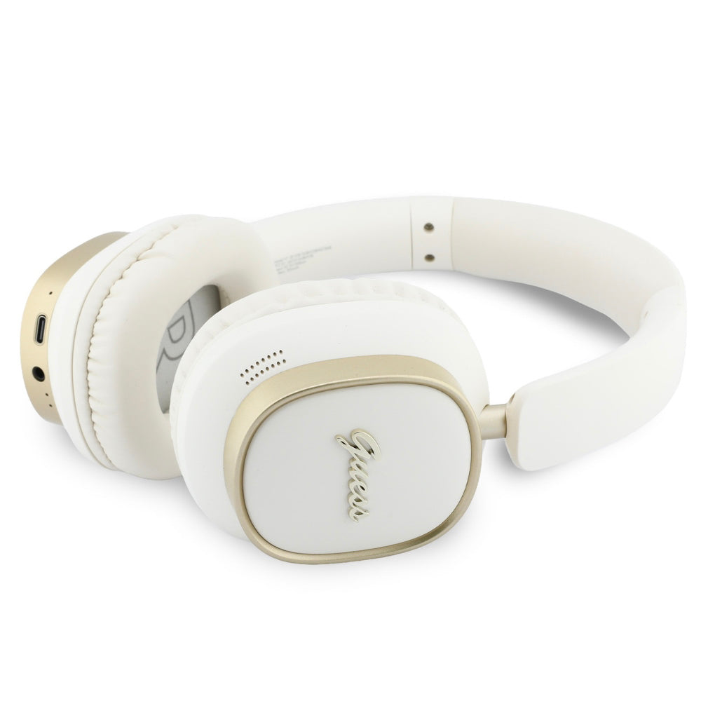 Handsfree Bluetooth Guess Rectangle Metal Script, A2DP, Hvit