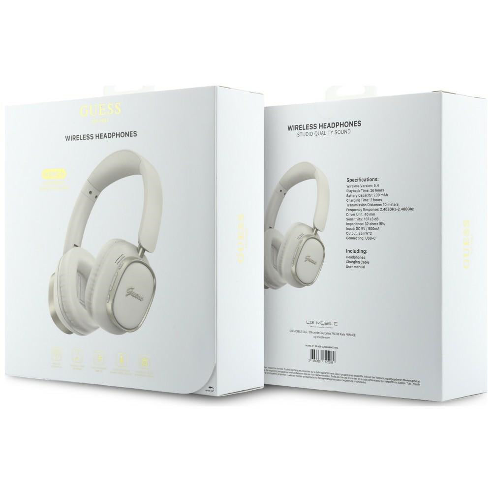Handsfree Bluetooth Guess Rectangle Metal Script, A2DP, Hvit