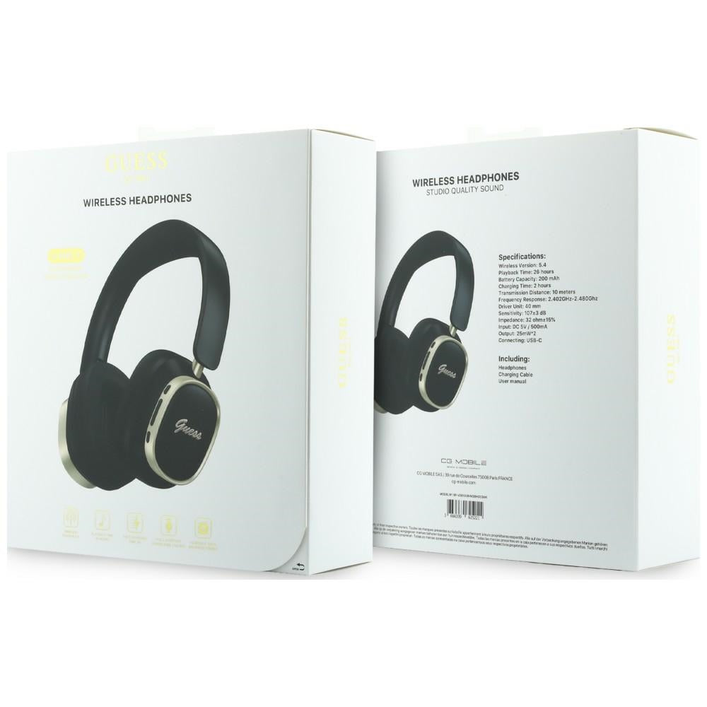 Handsfree Bluetooth Guess Rectangle Metal Script, A2DP, Svart