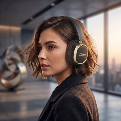 Handsfree Bluetooth Guess Rectangle Metal Script, A2DP, Svart