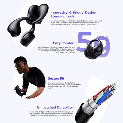 Handsfree Bluetooth HAVIT OWS916, TWS, Svart