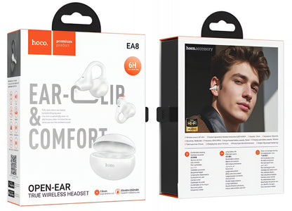 Handsfree Bluetooth HOCO EA8, TWS, Hvit