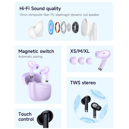 Håndfri Bluetooth HOCO EQ2, TWS, Mov 