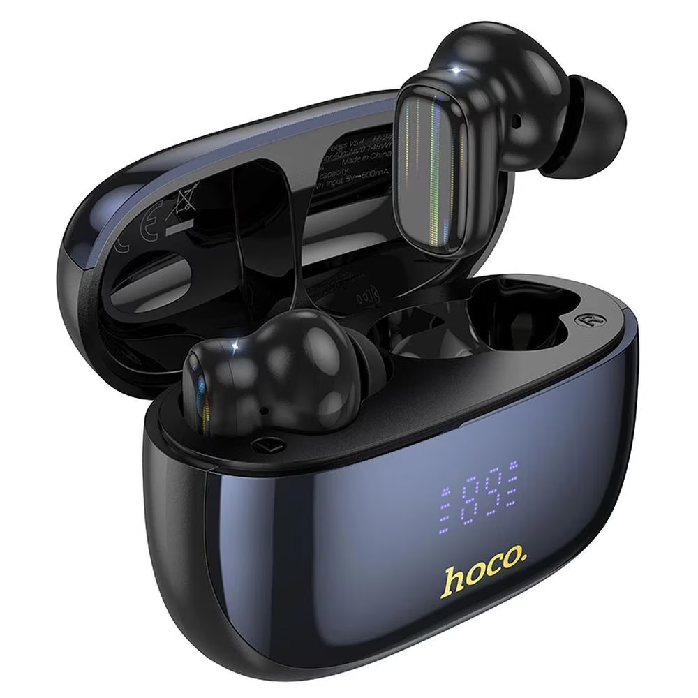 Handsfree Bluetooth HOCO EQ20, TWS, ANC, MultiPoint, Svart