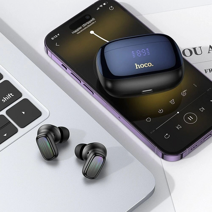 Handsfree Bluetooth HOCO EQ20, TWS, ANC, MultiPoint, Svart