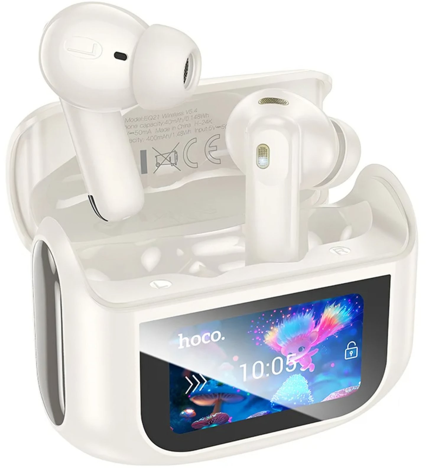 Handsfree Bluetooth HOCO EQ21, TWS, ANC, Hvit