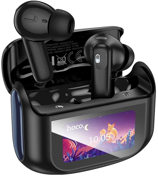 Handsfree Bluetooth HOCO EQ21, TWS, ANC, Svart