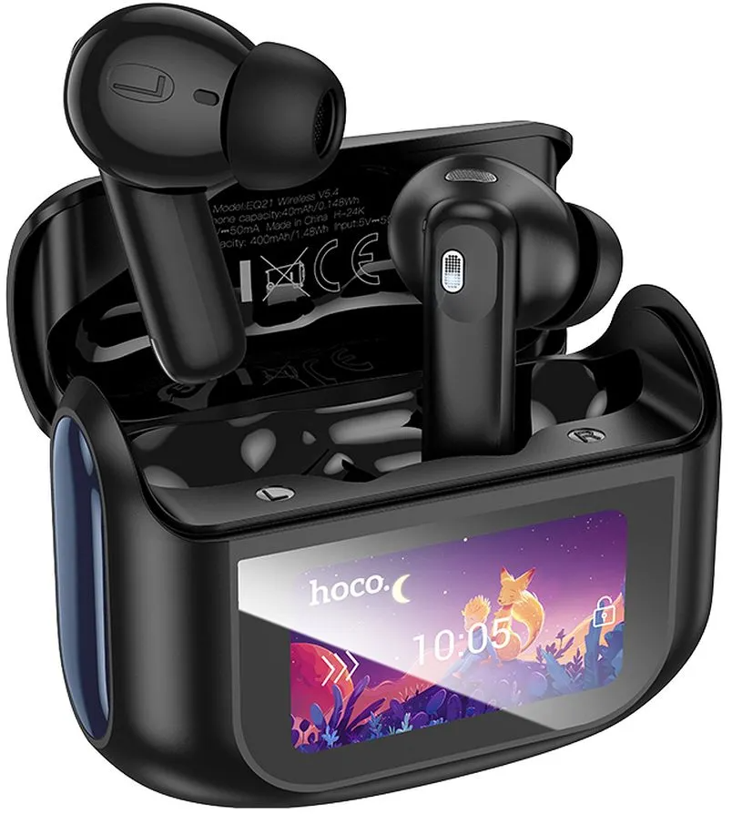 Handsfree Bluetooth HOCO EQ21, TWS, ANC, Svart