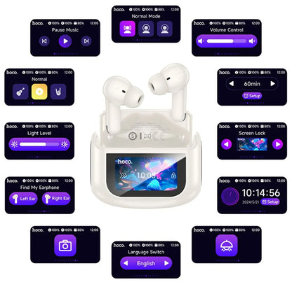 Handsfree Bluetooth HOCO EQ21, TWS, ANC, Hvit