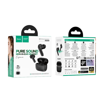 Handsfree Bluetooth HOCO EQ30, TWS, Svart