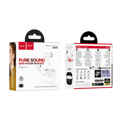 Handsfree Bluetooth HOCO EQ30, TWS, Hvit