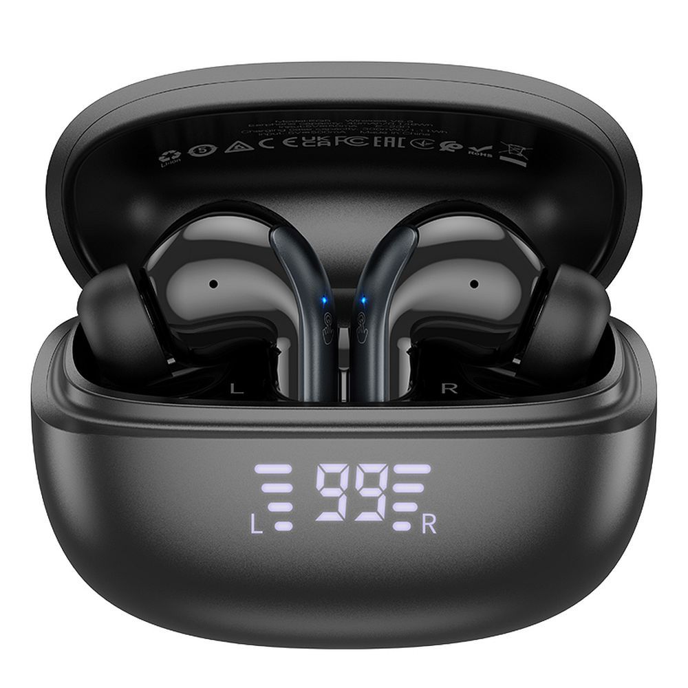 Håndfrie Bluetooth-hodetelefoner HOCO EQ5, TWS, ANC, svart 
